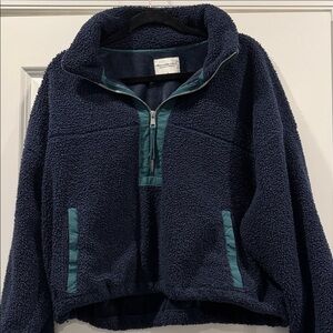 Abercrombie Soft Collection Blue Sherpa Pullover, Size L